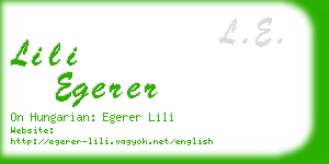 lili egerer business card